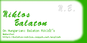 miklos balaton business card